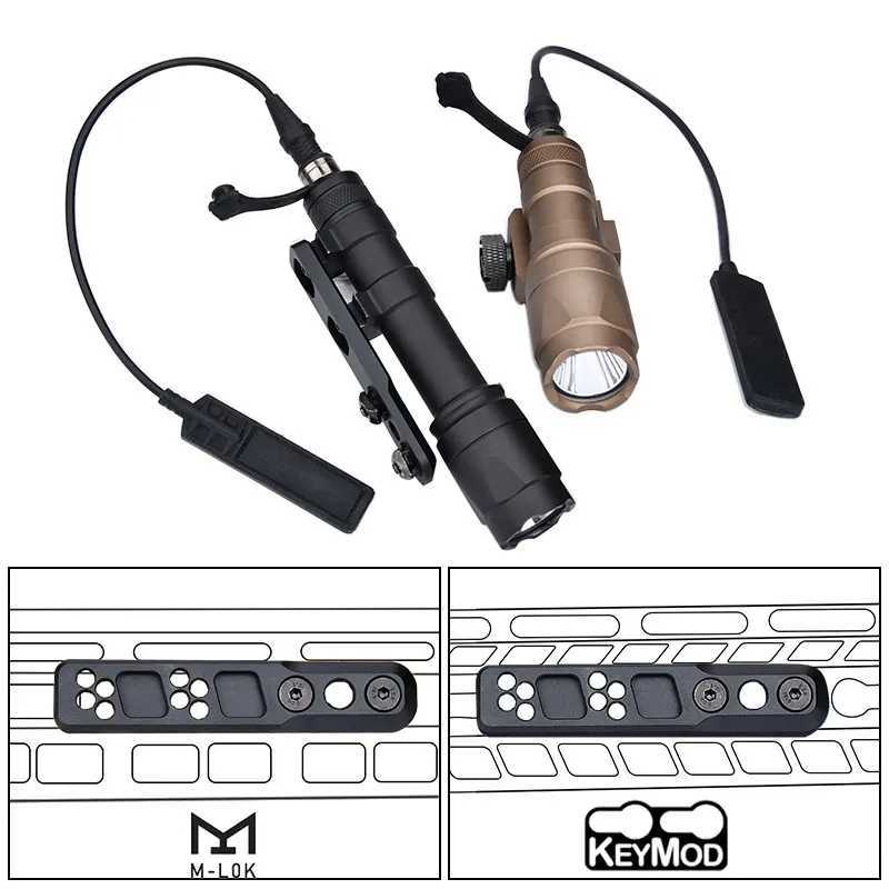 WADSN Tactical M600 M600C M300 M300A Flashlight With M-LOK Keymod Offset Mounting Base Airsoft Gun Hunting Weapon Scout LightXJ250701