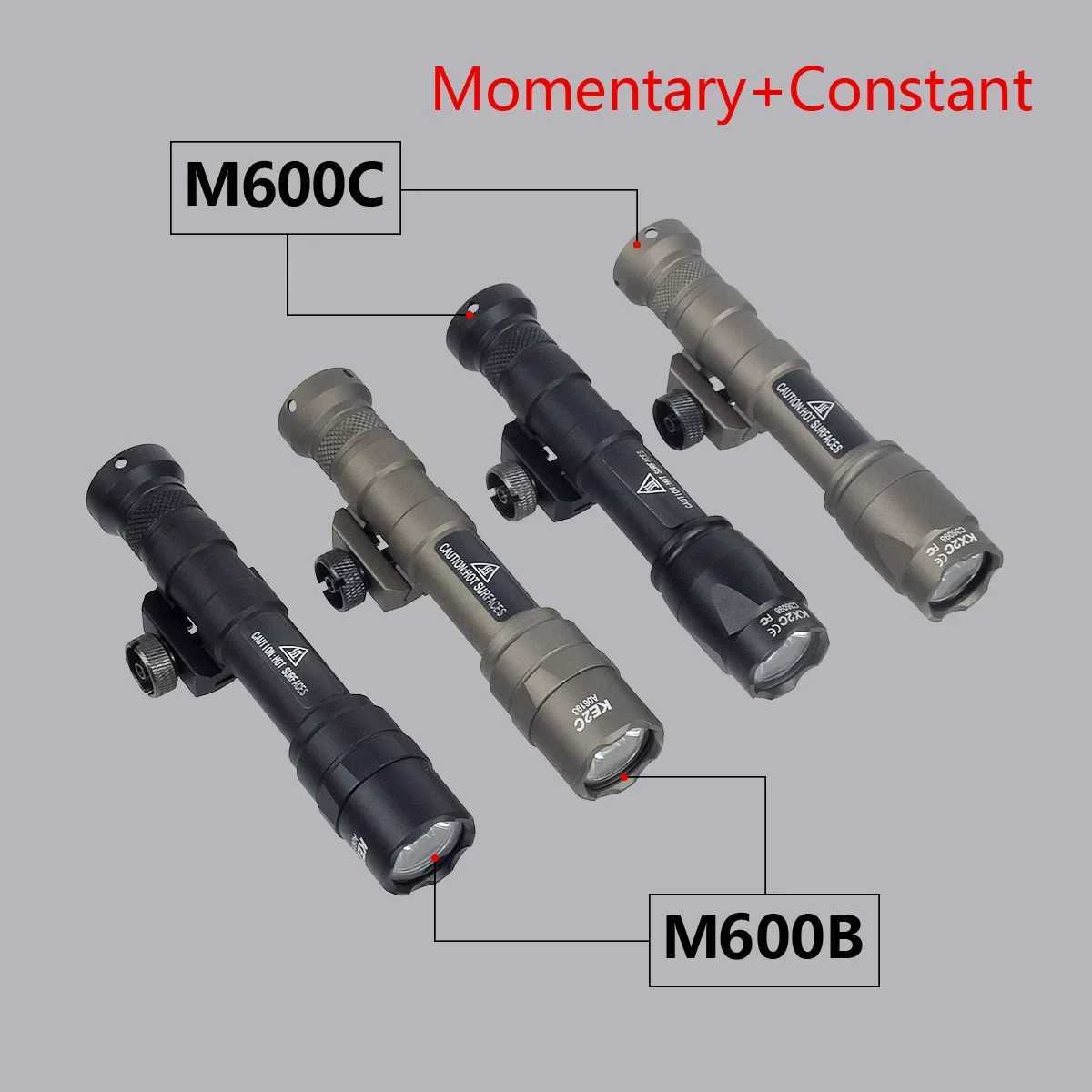 Airsoft SureFire M600 M600B M600C Scout Flashlight Tatical Hunting Gun Weapon Light With Dual Function Pressure SwitchXJ250701