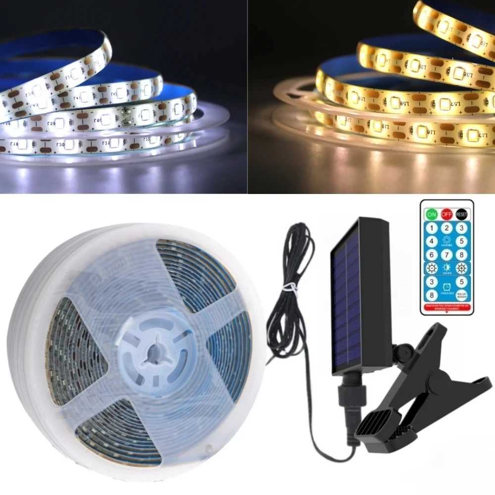 5V Solar LED Stripe Outdoor IP65 Waterproof String Lamp Garden Decoration Street Garland 8 Modes Fairy Lights W250701