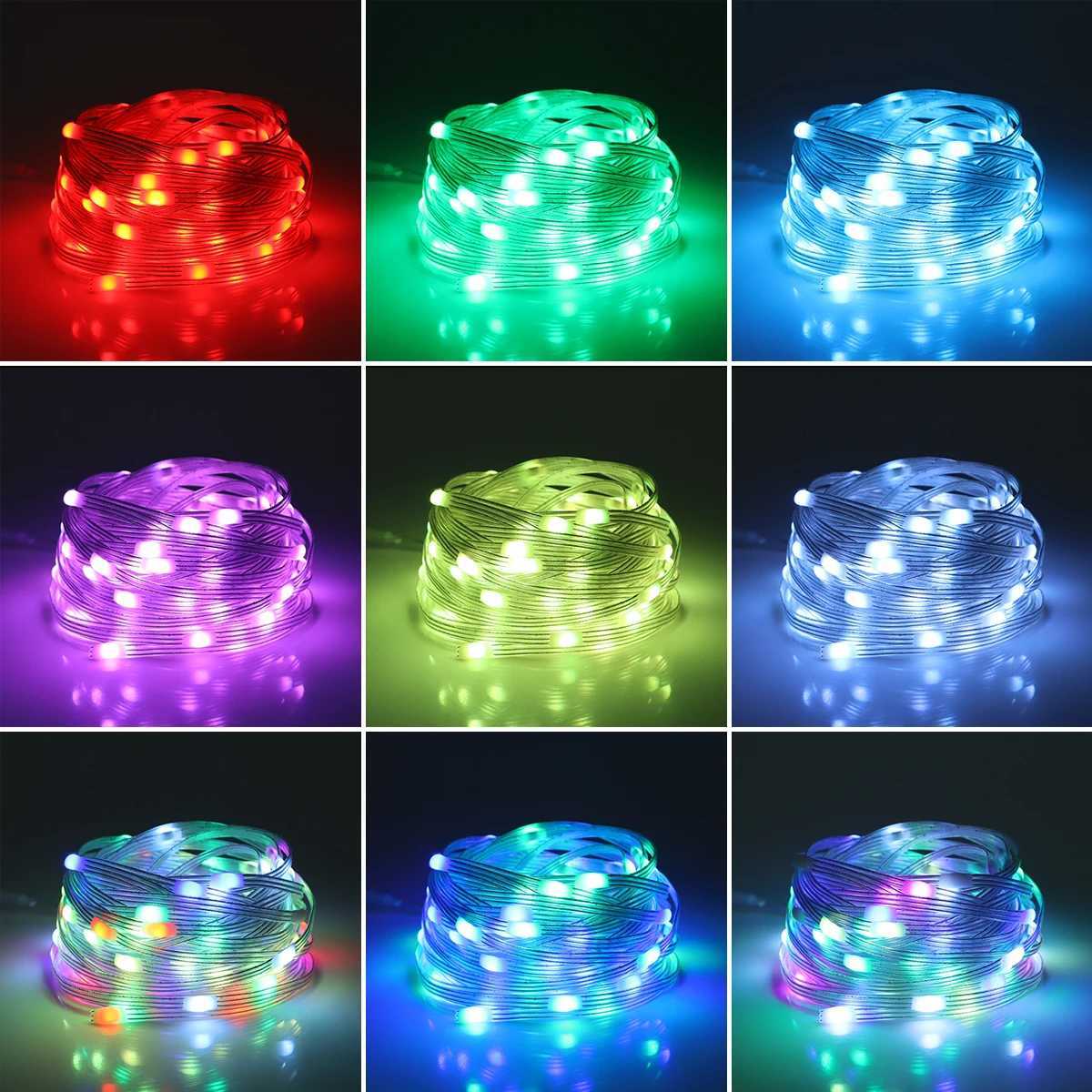 Smart RGBIC LED Strip Light Bluetooth USB 20m Waterproof String Light Room Outdoor Garden Fairy Lights DIY Decoration W250701