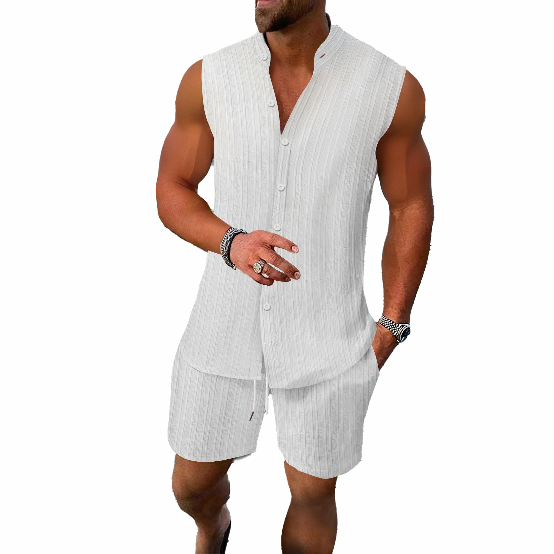 Summer Tracksuits Clothes Pants Shirt and Short Sets Man Set Mens Short Sleeve 2 Two Piece Trendy Short Sleeve Shorts Two-Piece Outfit