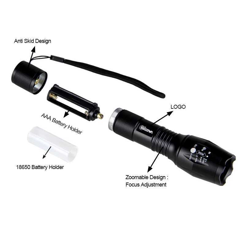 5000LM Green/Red/White Light Hunting Flashlight Tactical LED Torch +Remote Pressure Switch+Rifle Mount +18650 Battery+Charger XJ250701