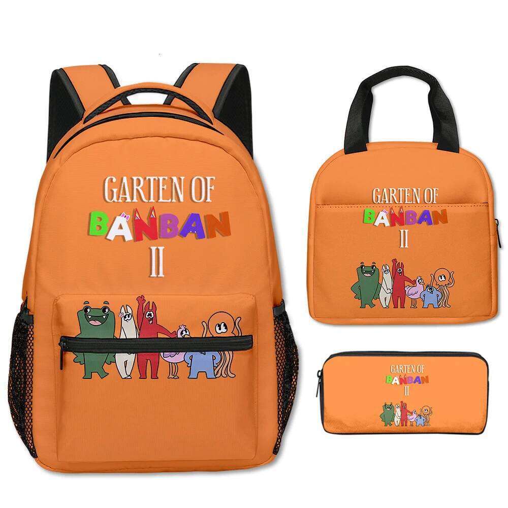 Novelty Cool New Garten of Ban 3D Printed 3pcs/Set Student School Bags Laptop Backpack portable Lunch bag Pencil Case