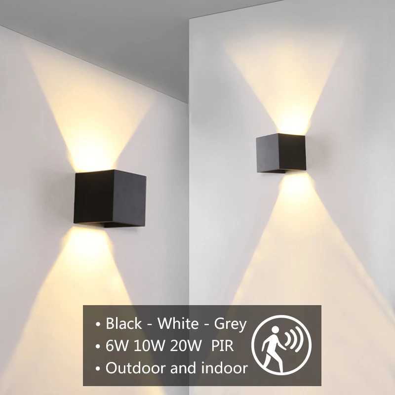 6W/10W/20W PIR Sensor LED Wall Light Outdoor Waterproof IP65 Porch Garden Wall Lamp Indoor Bedroom Bedside Decoration Lighting XJ250624