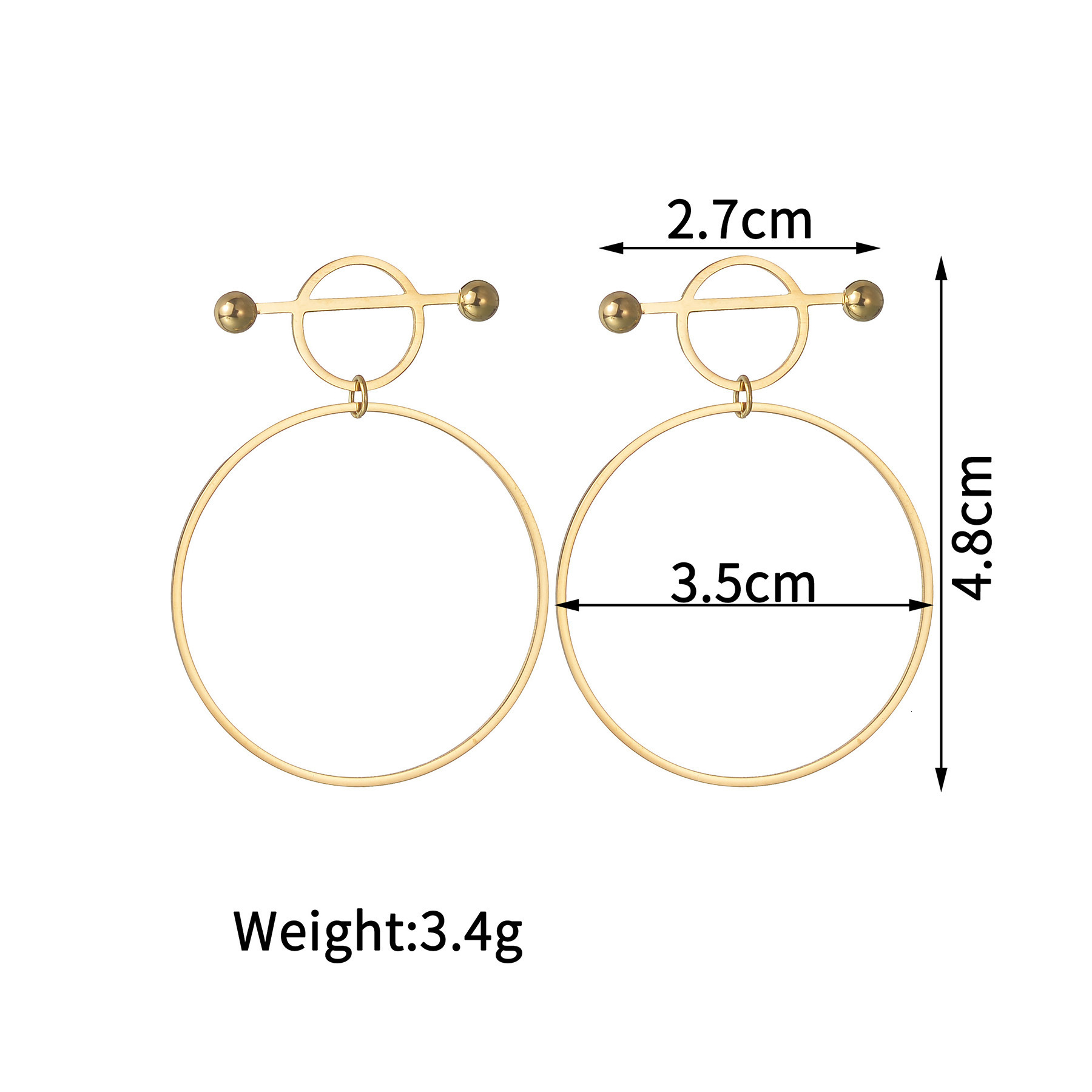 New Style 18K Designer Earrings Gold Plated Stainless Steel Earrings Fashion INS Ladies' Jewelry Earrings Style Hollow Circle Hoop Earrings Titan