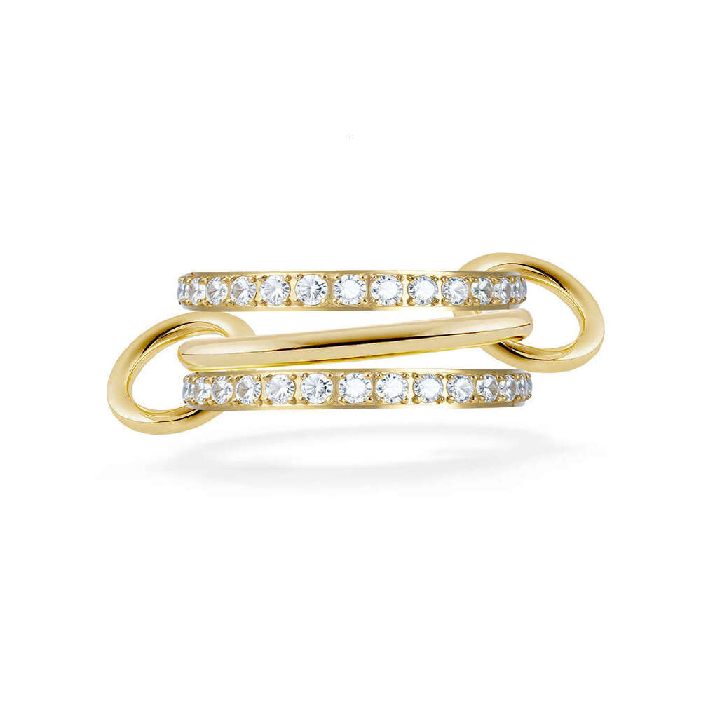 Hot Selling Three-Layer Stacked Rings for Women Titanium Steel Gold-Plated Diamond-Encrusted Light Luxury High-End Jewelry