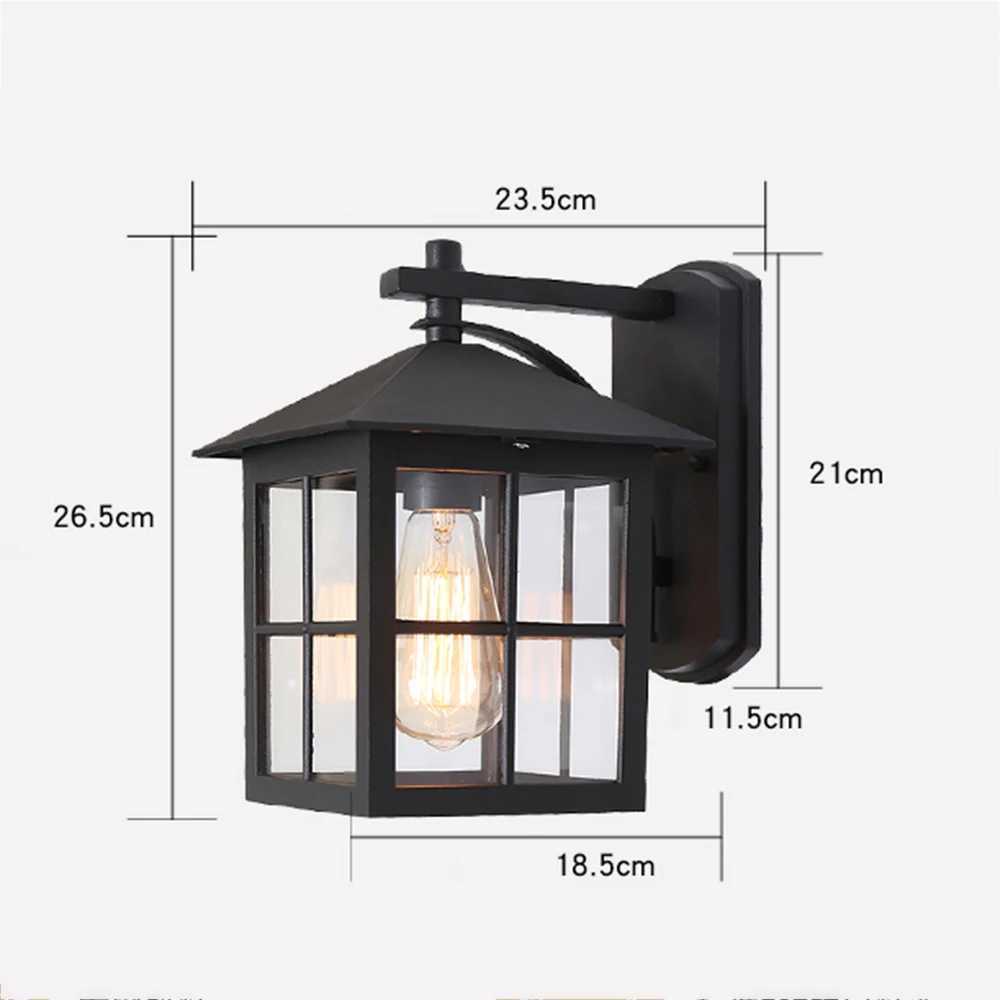Outdoor Vintage Wall Lamp E27 Bulb Sconce Light Fixtures Retro LED Wall Lamp Porch House Home Yard Garden Lighting Black BronzeXJ250624