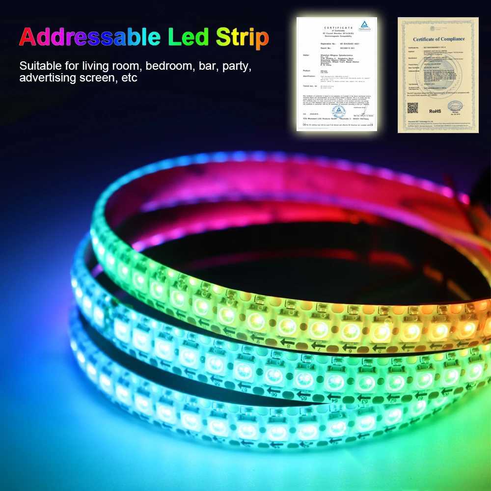WS2811 WS2812B WS2813 WS2815 RGB LED Strip 5050 Individually Addressable Smart 30/60/144pixels/Leds/M Tape Light IP30/65/67 W250701