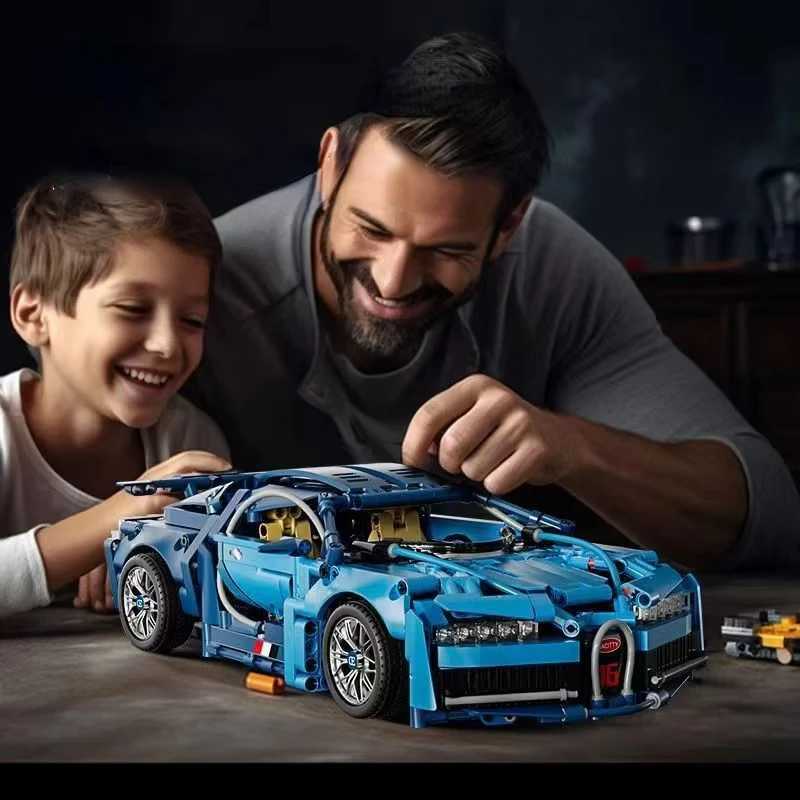 Blue Sports Car MOC Building Blocks Kit 1 14 Scale Sports Car Model Bricks Toys for Boys Children Gifts Y250701