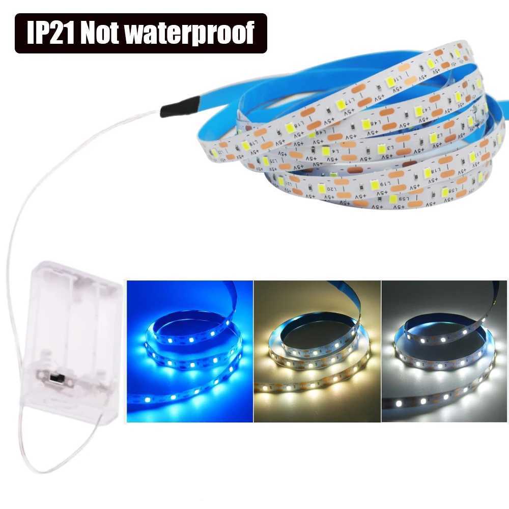 3AA Battery 5V USB LED Strip 2835 White Warm/Blue Flexible Ribbon Night light For TV Background Lighting 50CM 1M 2M 3M 5M W250701