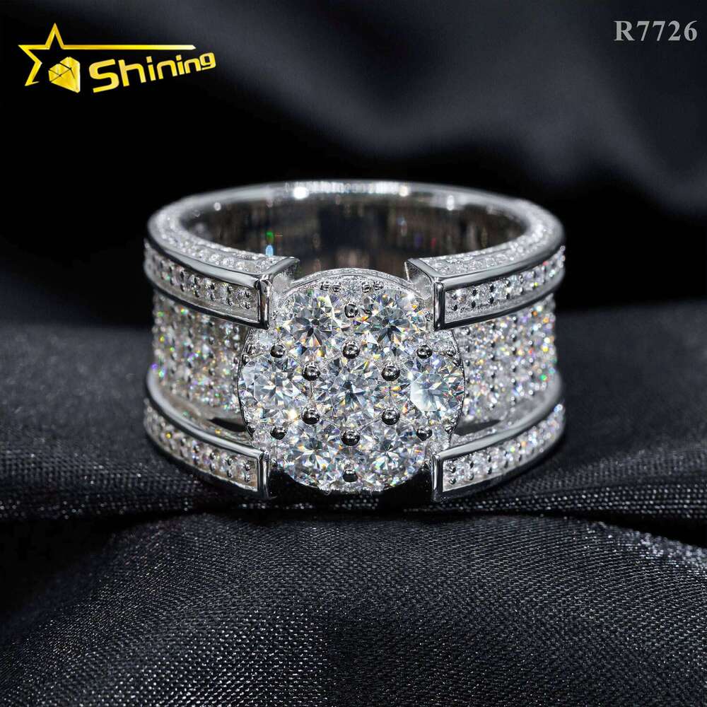Jewelry Hip Hop Iced Out Pass Tester Dia Ring Moissanite Men