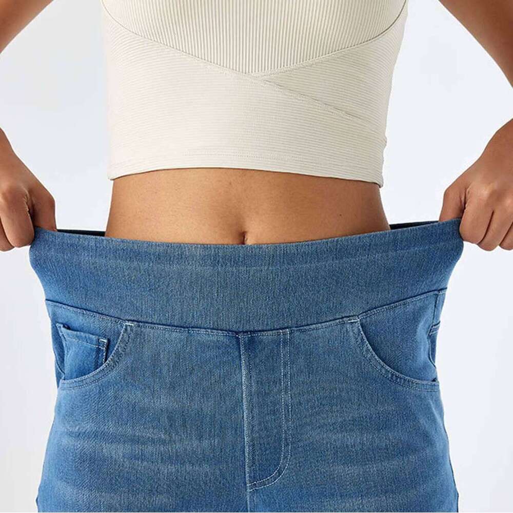 hoodie Wear Women Baggy Jeans Streetwear High Wide Leg Denim Pants Retro Elastic Waist Blue Loose Female Trousers jacket
