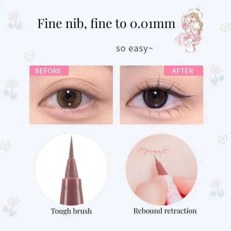 FLORTTE MIKKO ed Color Liquid Easy To Wear Eyeliner Eye Waterproof Lasting Quick-dry Liner Flortte Mikko Cosmetic X250702