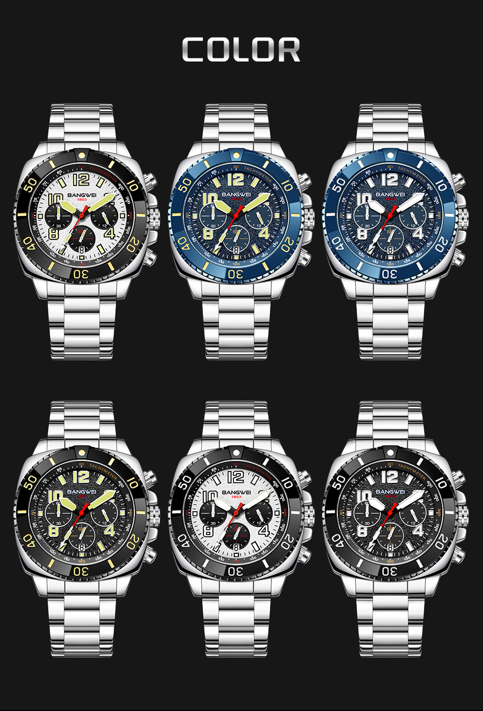 FOXBOX Men's Quartz Watch Fashion Business Watch Multifunctional Chronograph 24-hour Small Dial Holiday Gift Teen Watch Waterproof Watch