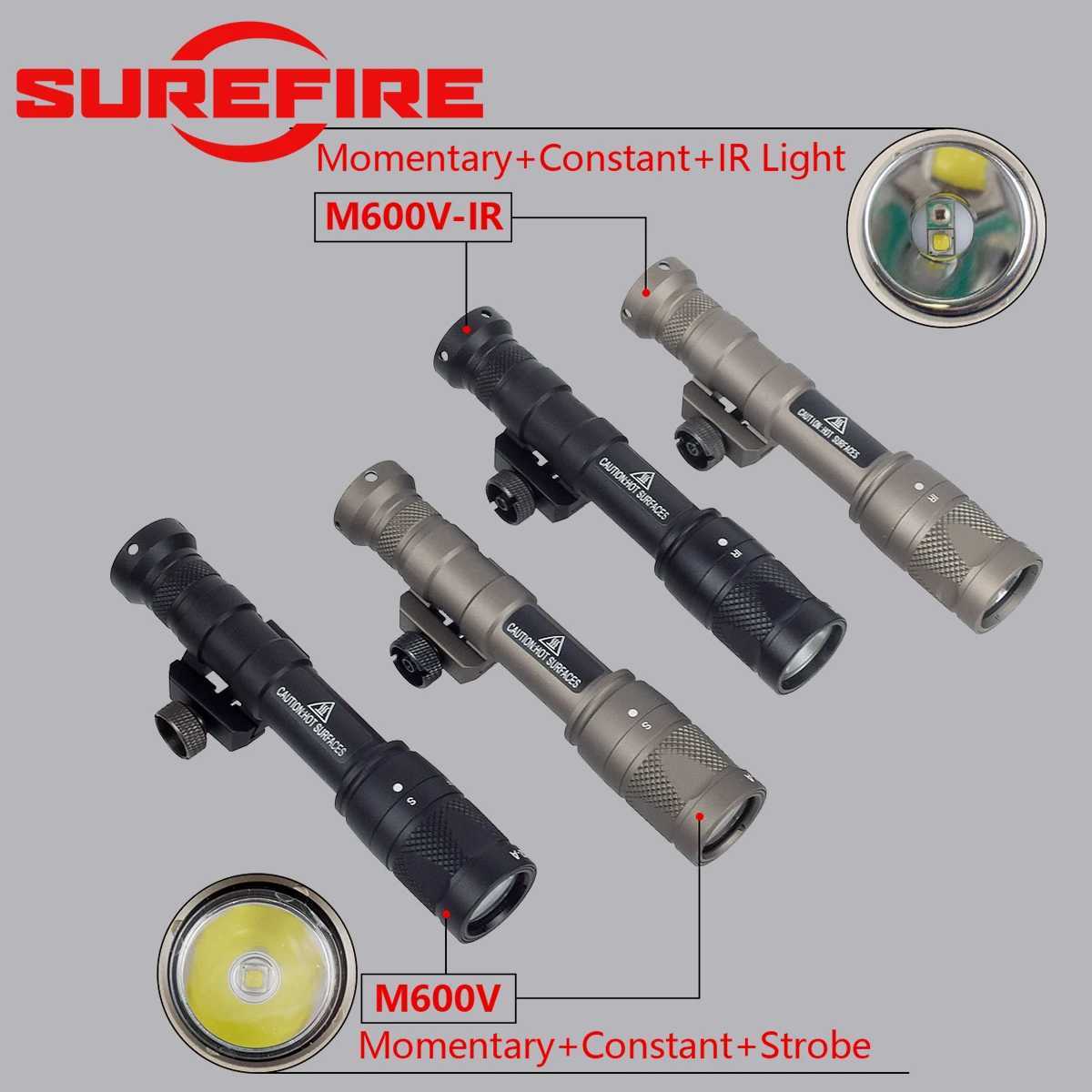 Tactical SureFire M300 M600 Upgrade M300V IR M600V IR Infrared LED Scout Light Flashlight Hunting Rail Mount Weapon Light XJ250701