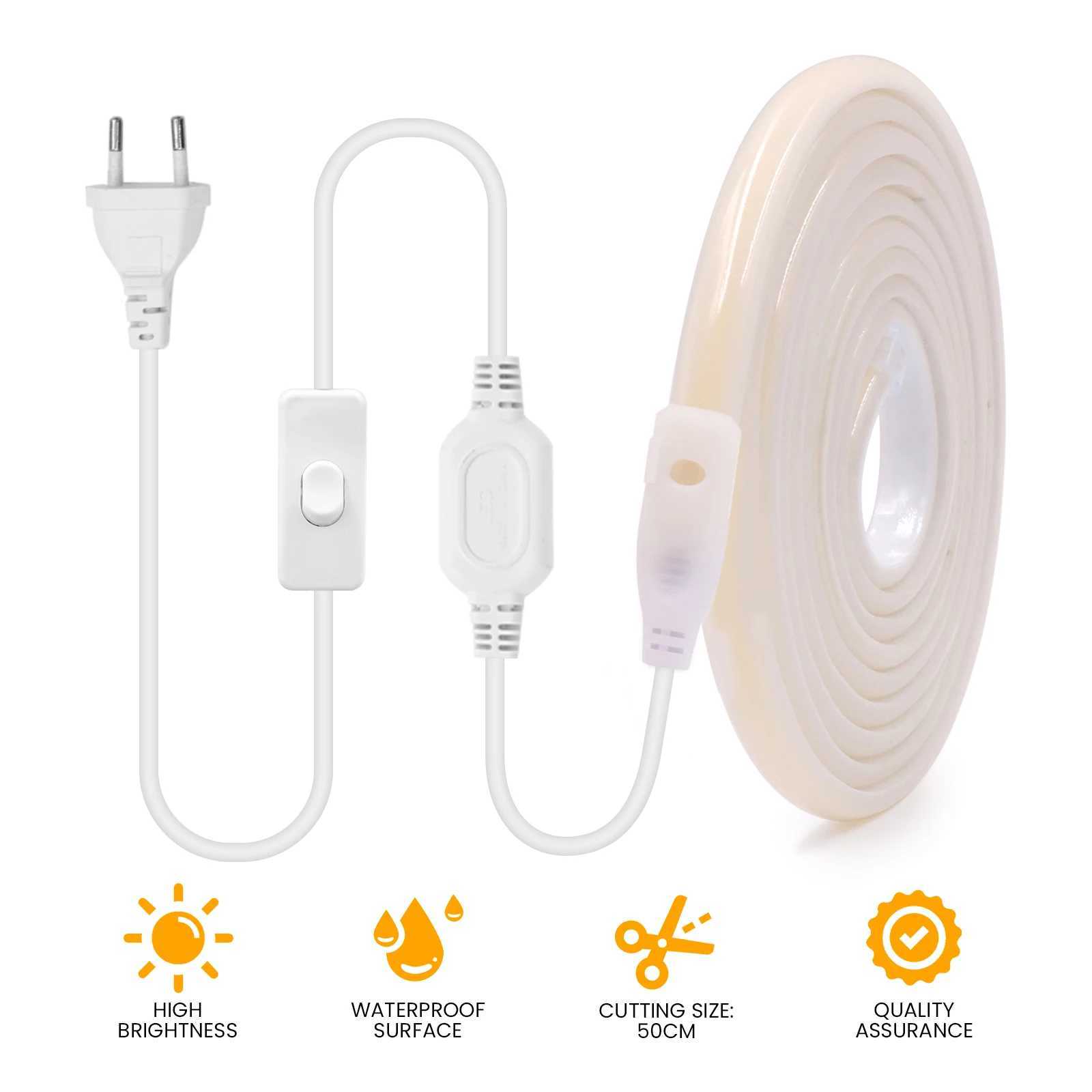 220V COB LED Strip Light 20M 40M 288LEDs/m Flexible Outdoor IP67 Waterproof CRI RA90 FOB Tape Lamp For Bedroom Kitchen Lighting W250701