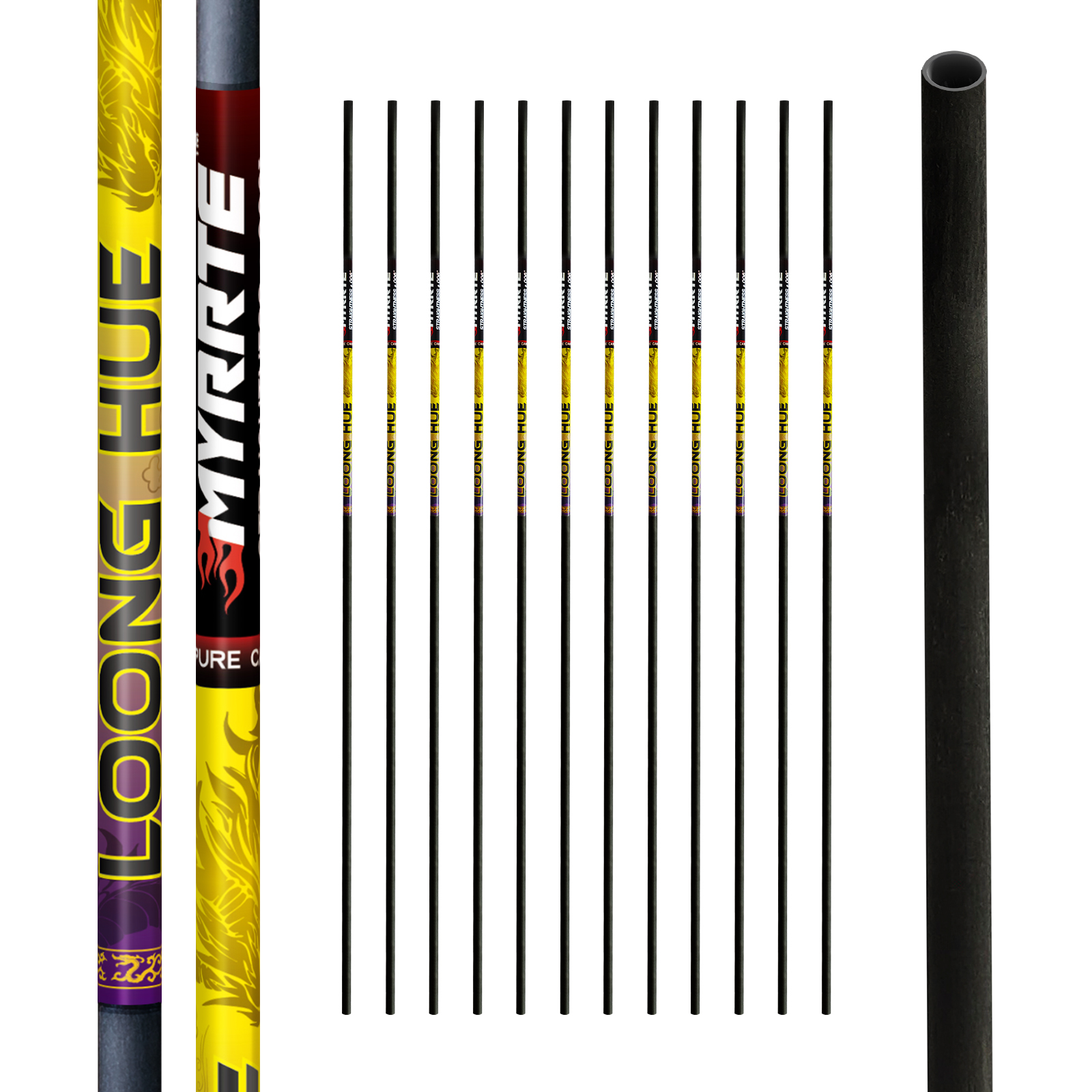 Carbon Shaft DIY 31-inch 12Pcs +/-.006 Straightness Spine 350-1500 Pure Carbon Arrow Shaft Arrows Hunting Shooting Shaft Can Be Customized