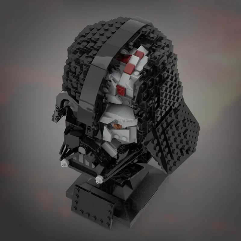 979pcs Star Battle Damaged Vader Helmets Model Building Blocks Bricks Education Assembly for Kids Christmas Gifts Moc-75304 toys Y250701