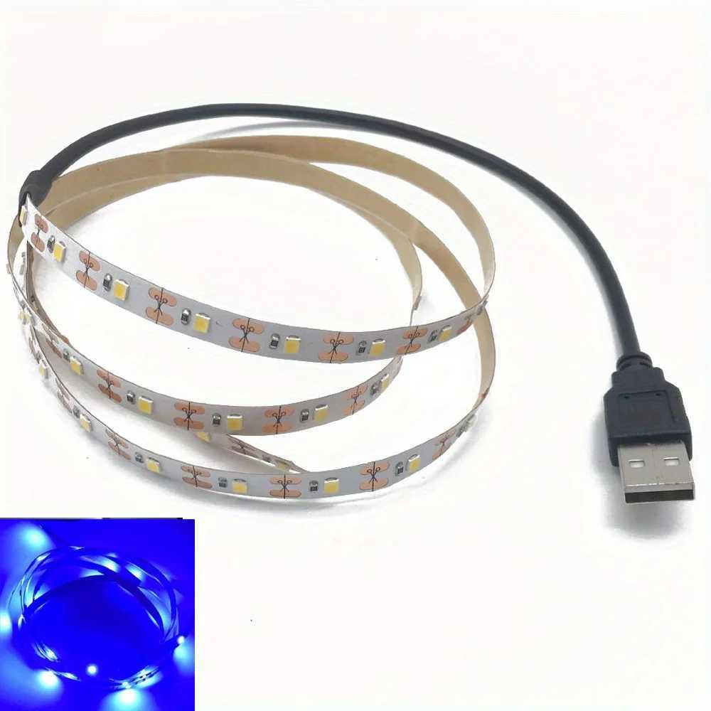 Blue 5V USB Charging LED Strip Lights for Smart TV Backlight for Gaming Room Decoration Home Bedroom Room Car Decor Lighting Lamp W250701