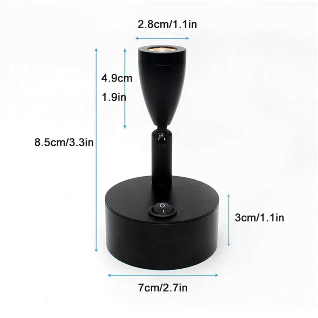 Black 2W Battery Portable LED Spot Lights for Jewelry Cabinet Lamp AAA Dry Battery Powered 3000K 6000K Table Desk on SpotlightXJ250624