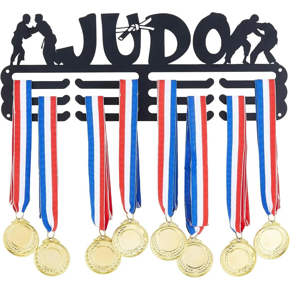 Judo Medal Hanger Display Sports Medal Holder Race Medal Hangers Metal Awards Rack Ribbon Display Organizer Wall Mount 250701