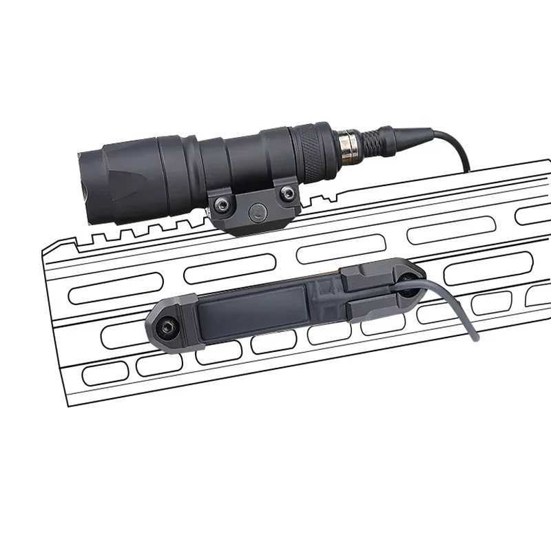 Mlok Keymod Rail Mount Surefir M600 M300 Airsoft Weapon Scout Light Flashlight DBAL ST07 Pressure Pad Switch Airsoft AccessoriesXJ250701