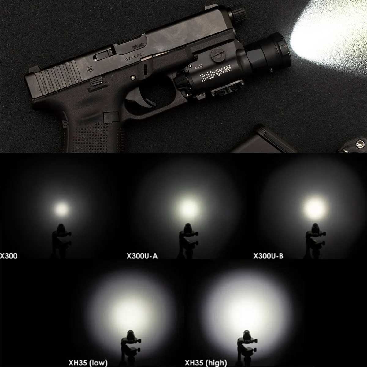 Tactical Surefire XH35 X300UH-B X300 Ultra Pistol Scout Light Lamp Outdoor Metal Gun Strobe LED Weapon Rail Flashlight LanternaXJ250701