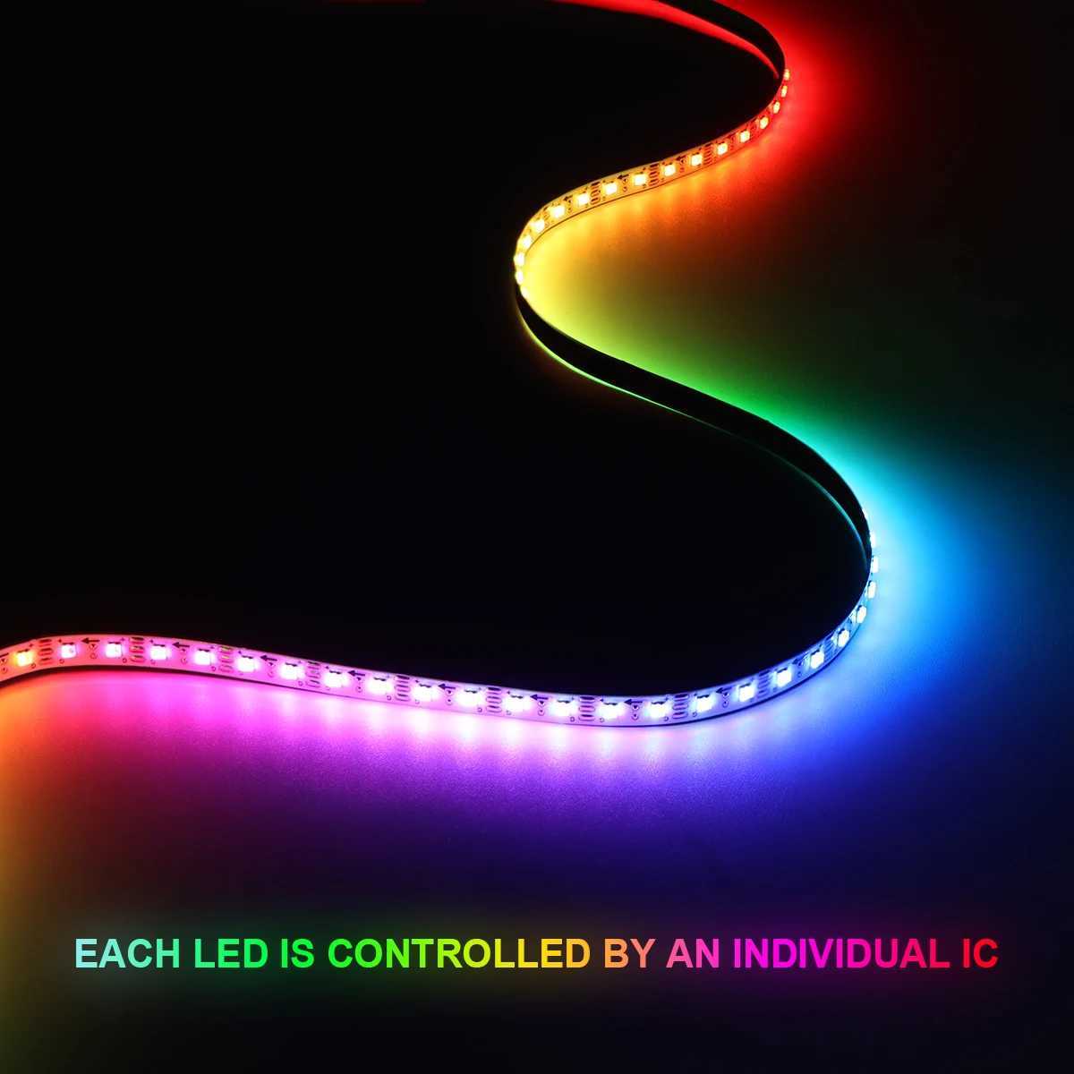 5V Adresable WS2812B RGBIC LED Strip Lights 5mm Dream Color LED Tape for PC Desktop Background Lighting Decoration RGB W250701