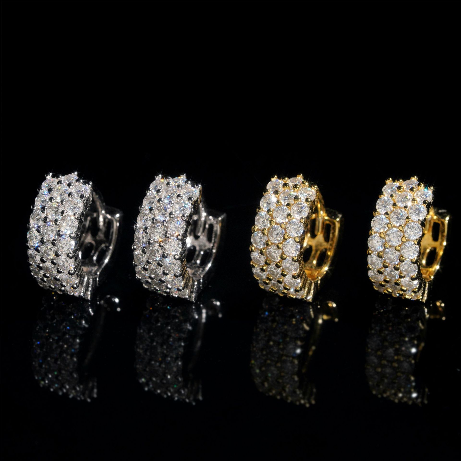 Iced Out Hoop Pass Diamond Tester Jewelry Ear Stud Moissanite Diamond Silver 925 VVS Moissanite Iced Out Stud Earring for Women