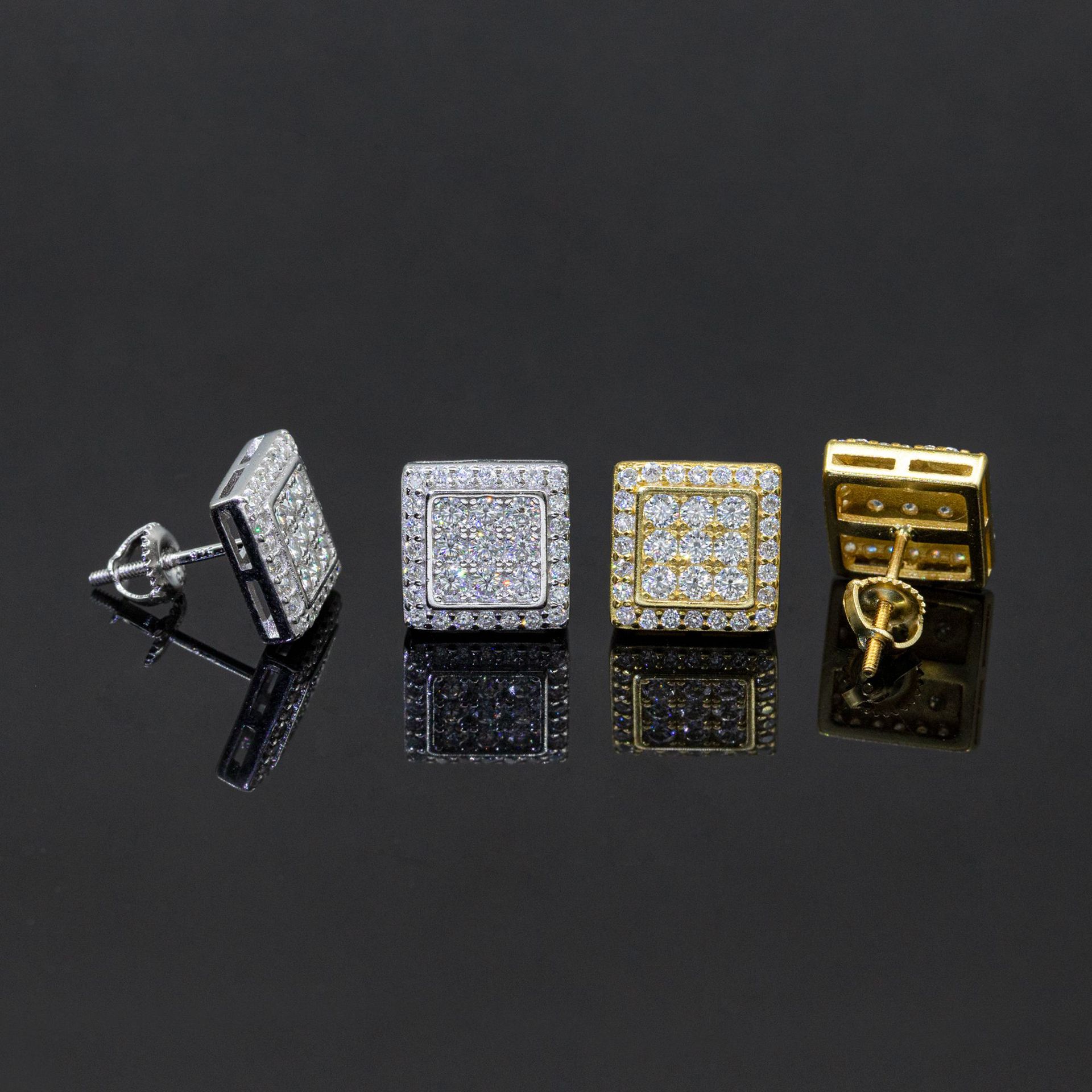 Hight Quality New Arrival Pass Diamond Tester GRA VVS Lab Diamond Fully Iced Out 925 Silver Jewelry Moissanite Stud Earrings