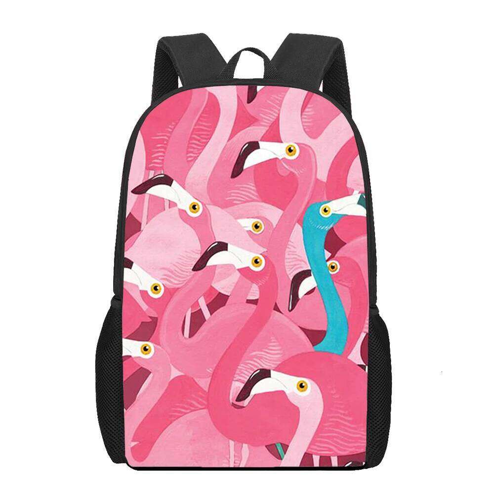 Hip Hop red beautiful Flamingo bird Notebook pupil School Bags 3D Print Oxford Waterproof Boys/Girls Laptop Backpacks