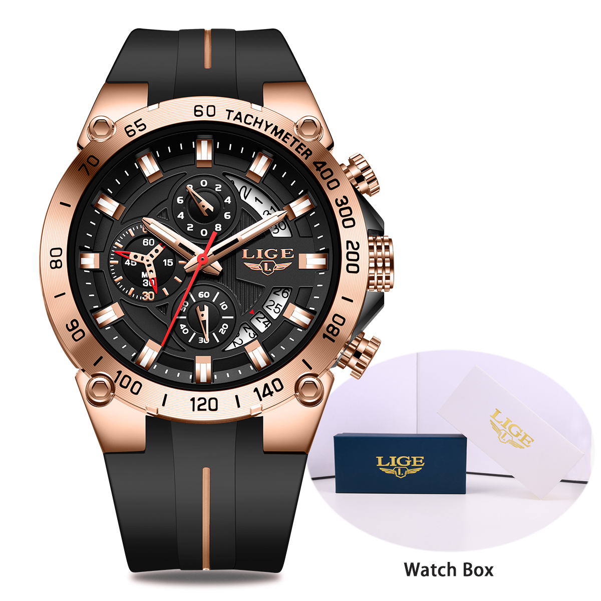 LIGE Men's Quartz Watch Sports Waterproof Watch Top Brand Style Square Case Fashion Business Watch Holiday Gift Teen Watch Student Watch