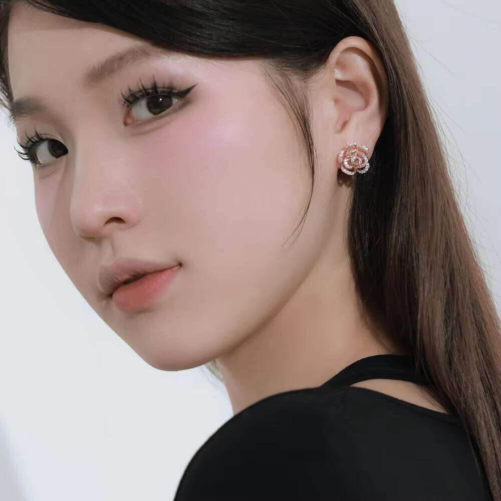 DHcollections S925 Sterling Silver Earrings - Geometric Leaf & Butterfly Studs with Zirconia | Minimalist Luxury Ear Jewelry for Women