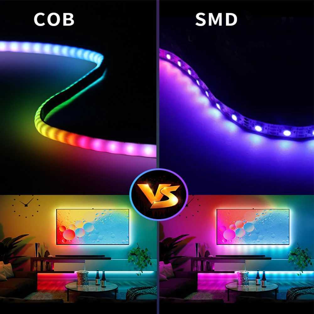 WS2812B COB LED Strip Lights DC5V 5mm Full Color SPI RGB-IC 100/160LEDs Individually Addressable Smart Pixels Tape Light W250701