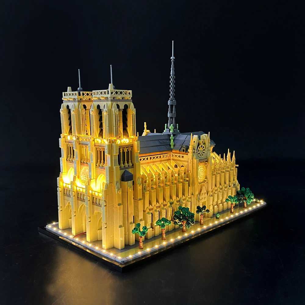 BYB LED Light Kit For 21061 Notre-Dame de Paris Building Blocks Decorative Lamp Remote Control Not Included Building XJ250702