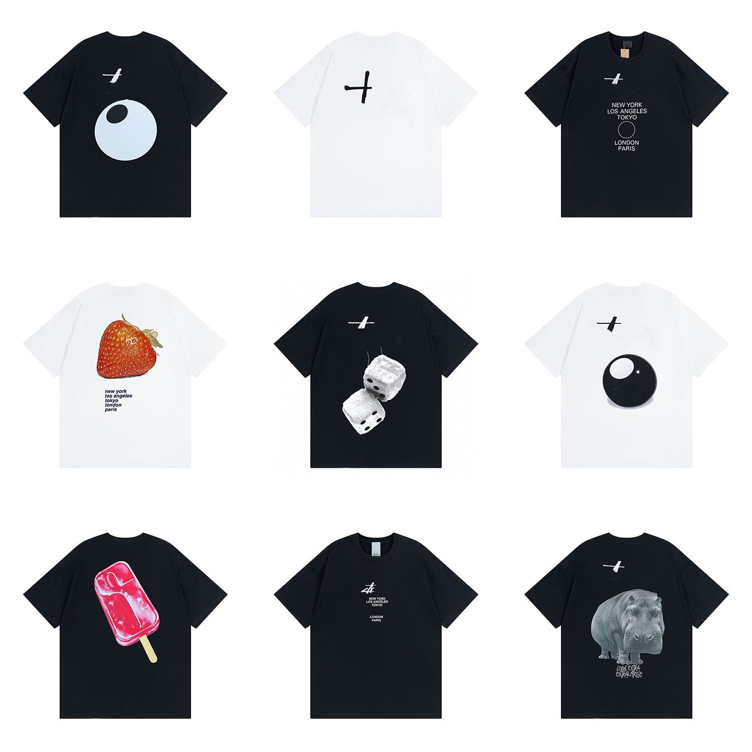 Mens Designer Cotton T Shirt Letter Print Graphic Tee 8 ball shirt for men Vintage Hip Hop Loose Sports Short Sleeve Tops Men Streewear wanhao