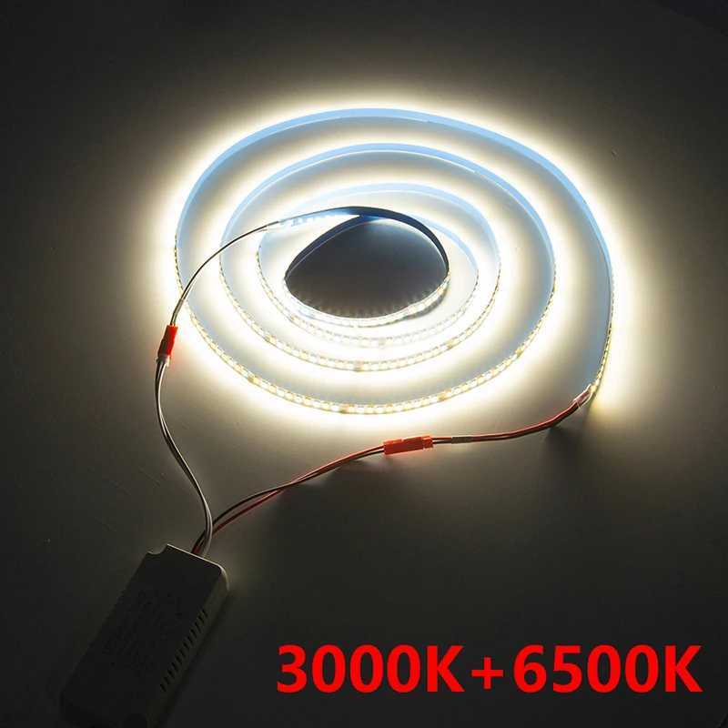 (2 welding points) 3 meters 2835 200D dual colors LED strip for repairing chandeliers 3000K+6500K LED ribbon (51-60W) X2 colors W250701