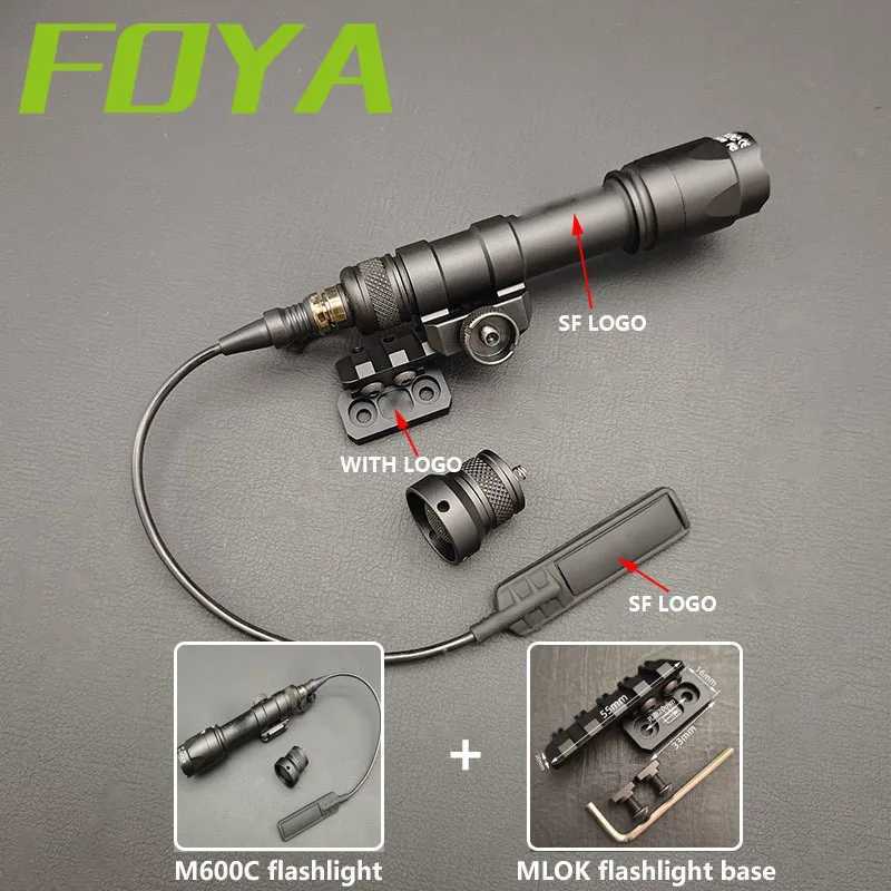 Airsoft SF M600 M600C M300C M300A Scout LED Flashlight 600LM Tactical Hunting Gun Weapon Light High Lumen Pressure Switch XJ250701