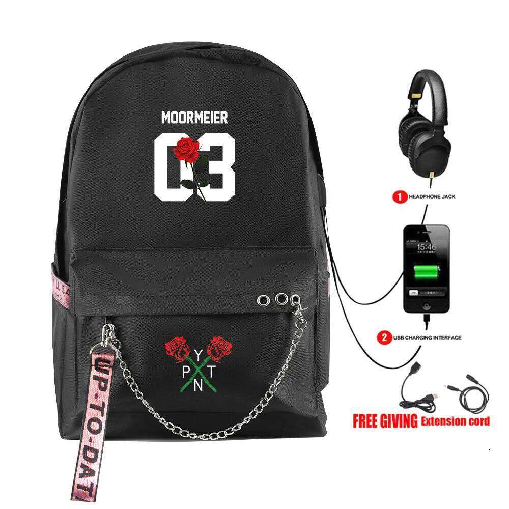 Fashion Novelty payton moormeier Student School Bags Unisex Print Oxford Waterproof Notebook Usb Rechargeable Travel Backpacks
