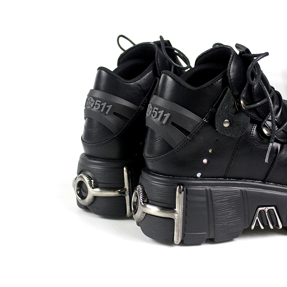 Heavy Metal Thick-Soled Punk Boots for Women - Gothic Dark Style