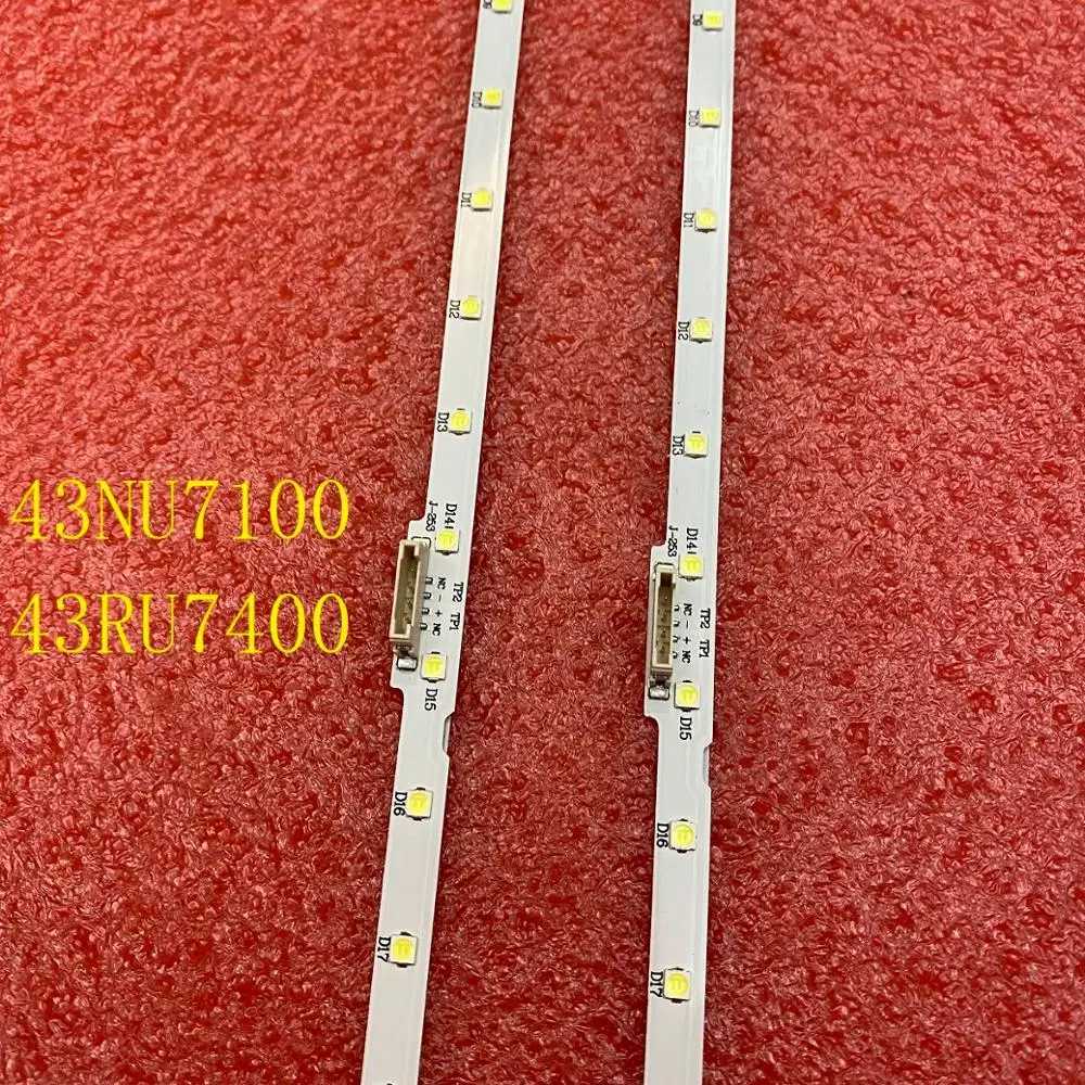 2pcs LED backlight Strip for Samsung 43NU7100 UE43NU7100 UE43NU7140U BN61-15482A UE43UN7020K UE40NU7120 UE43NU7140 UE43N5500 W250701