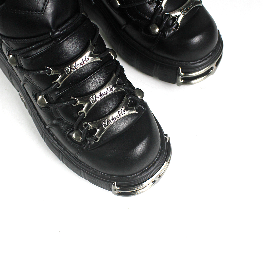 Heavy Metal Thick-Soled Punk Boots for Women - Gothic Dark Style