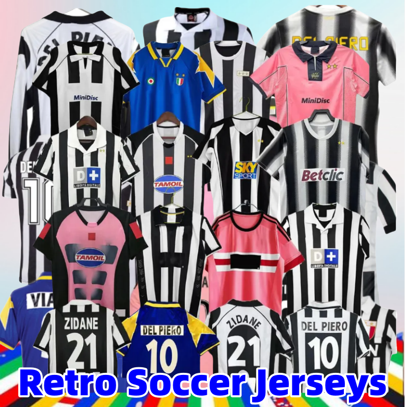 JuventuasRetro soccer jerseys DEL PIERO Conte PIRLO Buffon INZAGH ZIDANE Ancient maillot DAVIDS BOKSIC POGBA 15 16 95 96 97 98 99 00 15 16 Long sleeve football shirt