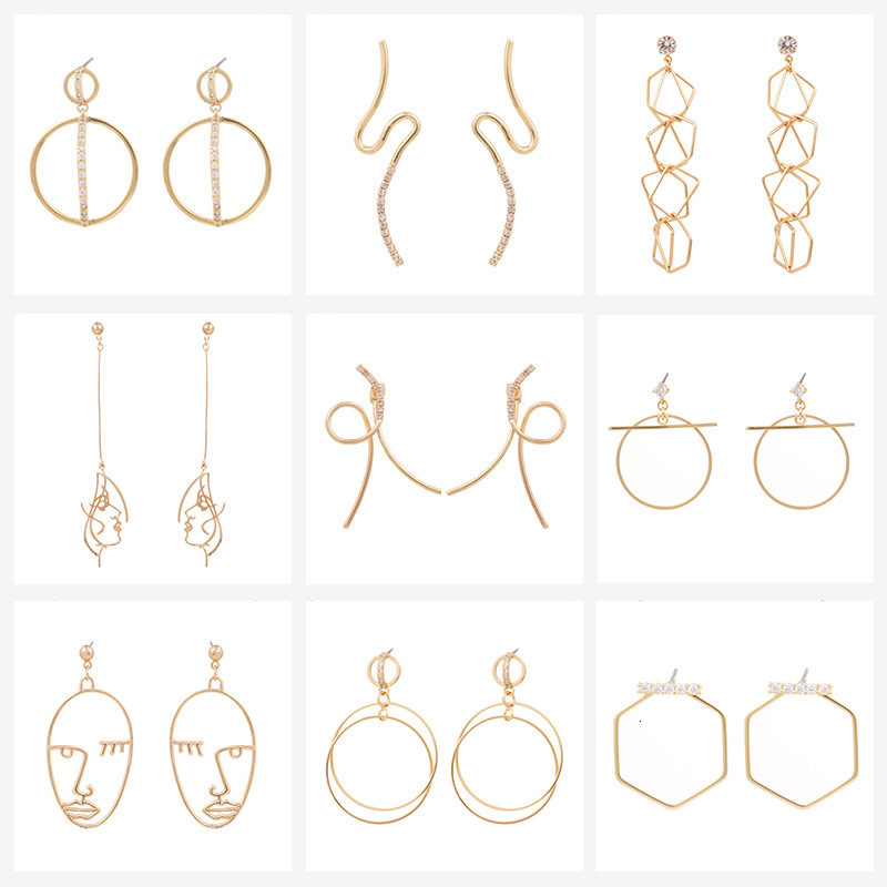 Classic Designer Earrings Earrings European And American Design Line Face Ladies' Jewelry Earrings Mask Geometric Copper Inlaid Zircon HOOP Hoop 