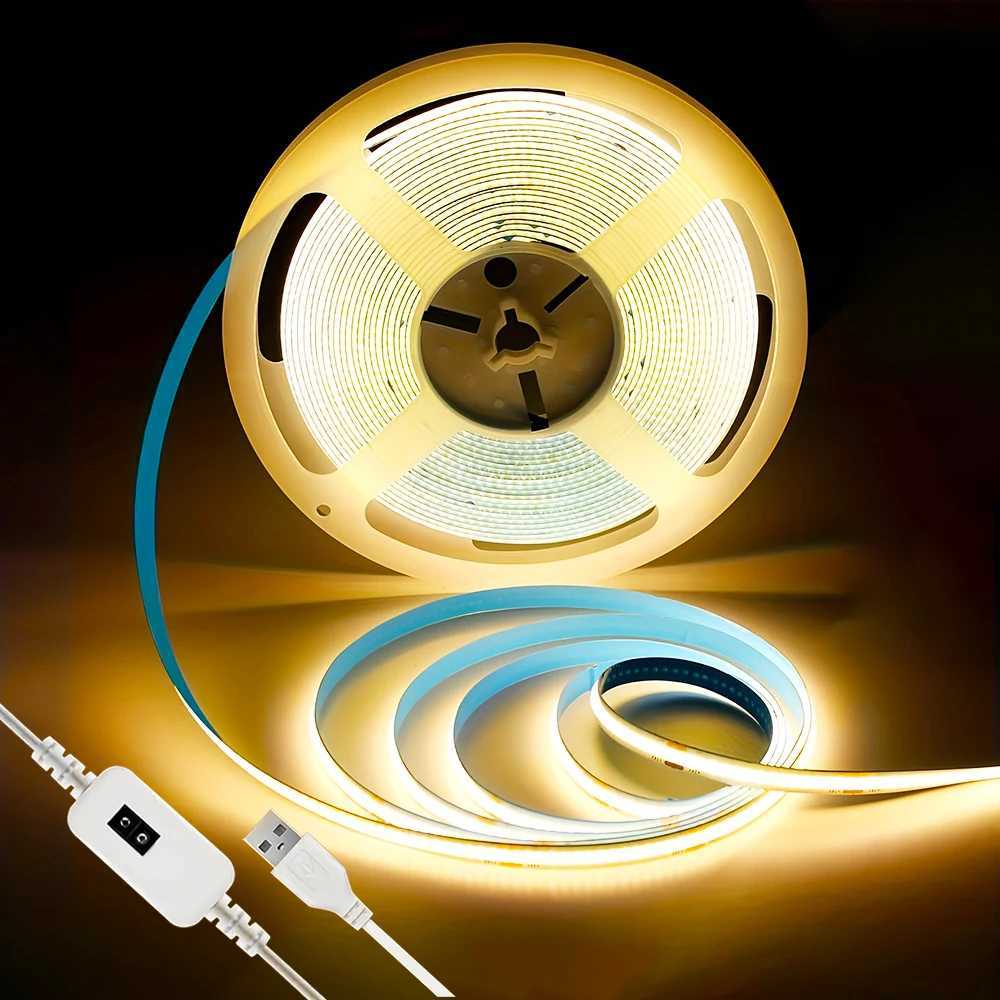 COB LED Strip Lights 320LED/m Motion Sensor Dimmable LED Tape Flexible Ribbon for Kitchen Cabinet Wardrobe Closet DIY Lighting W250701