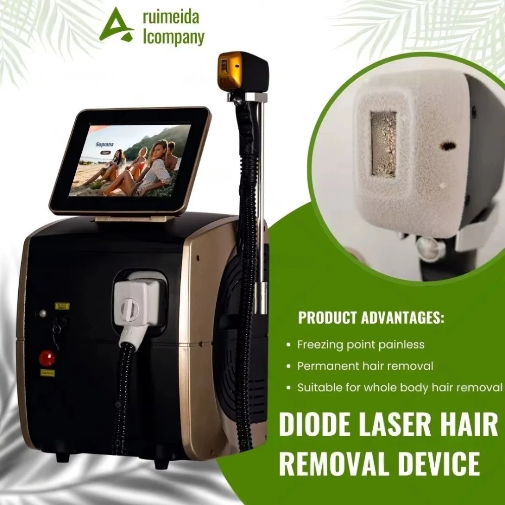 2025 Professional 808nm Laser Epilator Ice Titanium Permanent Hair Removal 3 Wavelengths Diode Laser remove hair Machine for salon