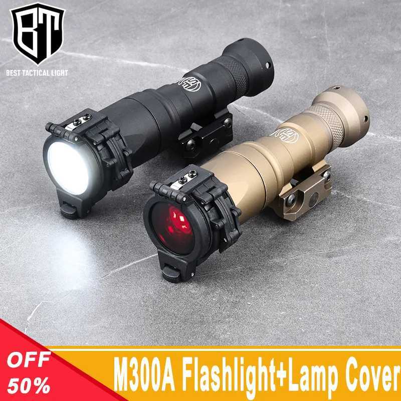 WADSN SF Surefir M300A Tactical Flashlight White Light With Diffuser IR Light Lamp Cover Hunting Weapon Airsoft Scout LightXJ250701