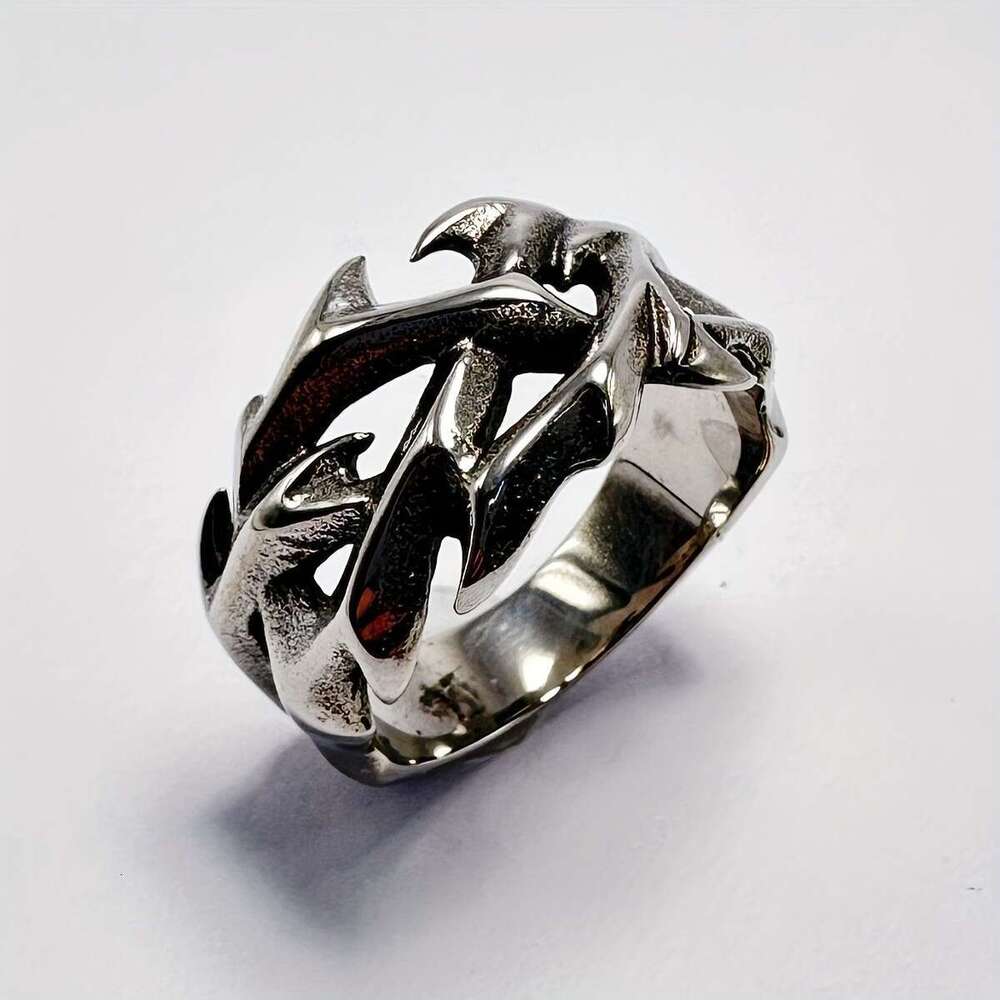 DHCollections Unisex Titanium Steel Geometric Ring - Gun Black Fashion Statement Ring for Men & Women (Size 7-13, 15mm Wide)