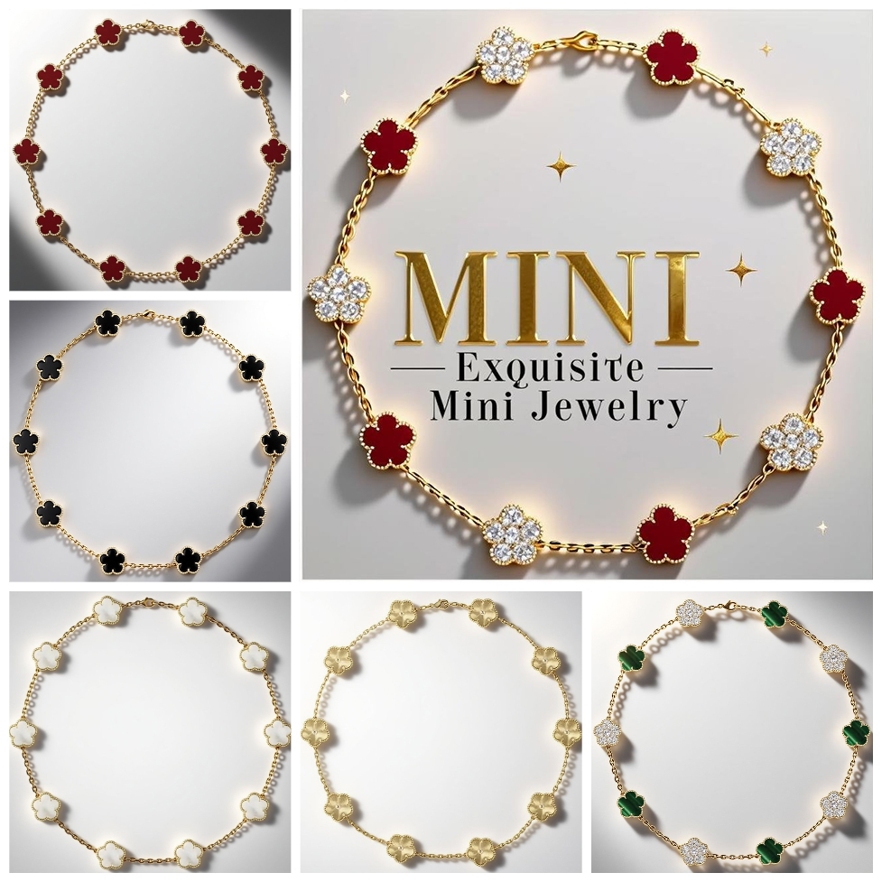 designer necklace jewelry woman designer luxury necklace festival 2025 top quality mini 10 motif 9mm clover necklace onyx charm designer charms jewelry necklace