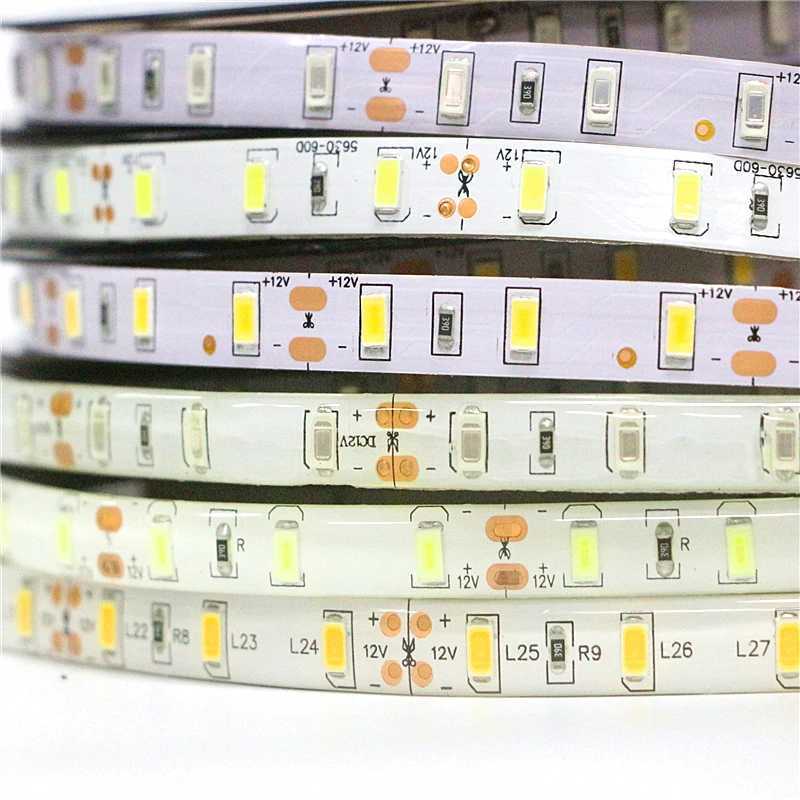 0.5m 1m 2m 3m 4m 5m 60leds/m SMD 5630 Flexible LED Strip Light 12V IP30 IP65 Waterproof LED Tape for Home KTV Bar Holiday Light W250701